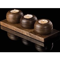 Unikat Nussbaum Teelichthalter 3stk von SWWoodcraft