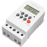AC 220V 25A Digitaler programmierbarer Timer, DIN-Schiene, elektronischer Timer, Zeitschalter-Controller mit LCD-Display, Uhr – Weiß – Weiß AC 220V 25A Digitaler programmierbarer Timer, DIN-Schiene, elektronischer Timer, Zeitschalter-Controller mit LCD-Display, Uhr – Weiß – Weiß von SWYEOOT