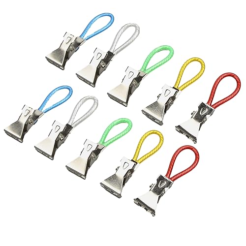 SWYSGS 10 Stück Handtuchklammer Handtuch-Haken Bunt Ersatz-Ösen Haken Küche Geschirrtücher Haken Set Handtuch Haken Handtuchclips Handtuchhalter-Clips für Bad Kücher 5 Farben von SWYSGS