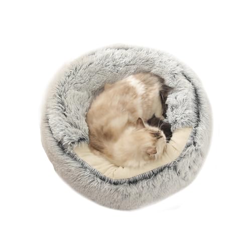SWZEC Bella-und-Balou Kuschelige Traumhöhle für Hunde & Katzen (M-50CM,Hellgrau) von SWZEC