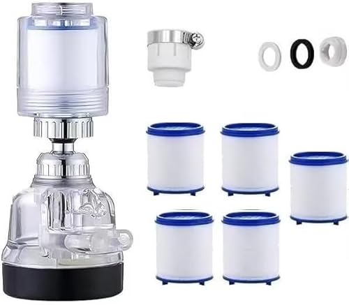 Blitzel Wasserfilter PureStream Reines und sauberes Wasser 360° Wasserhahn - Baumwollpatronen – transparenter Wasserfilter für Küche, Bad & Spüle von SWZEC