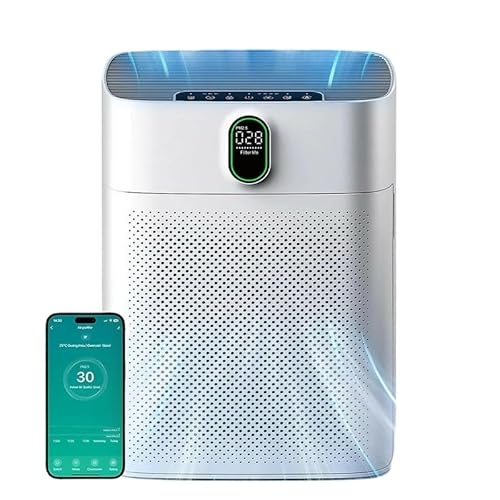 Oryzom Smart Luftreiniger V1 Pro – Leistungsstarke HEPA-Filterung mit PM2.5-Sensor, App- und Sprachsteuerung für saubere Raumluft(Weiß) von SWZEC
