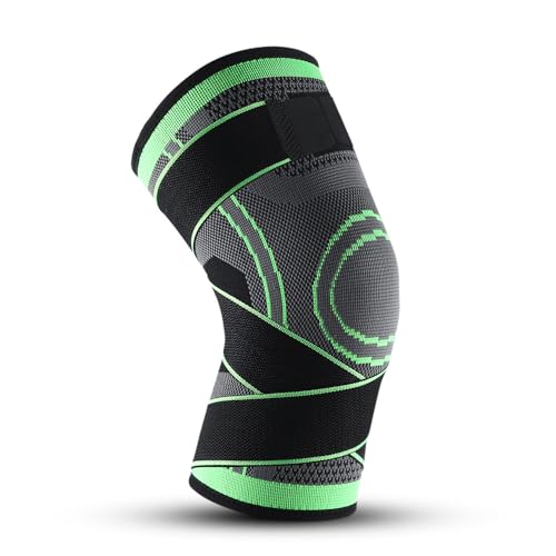 SWZEC 3D-Knie-Kompressionsbandage (Grün,L-34-37cm) von SWZEC