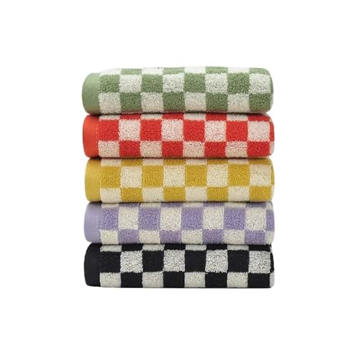 SWZEC FELIXLEO Handtuch Set Handtücher für Bad Gesichtstuch Weich Schachbrett, 5 Farben (75cm*35cm（5 Farben）) von SWZEC