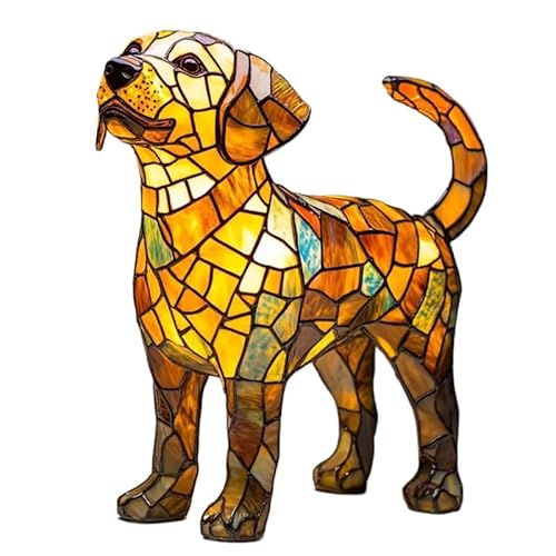 SWZEC Gartenstadl Leuchthund Handgefertigte Lampe, die Herzen erstrahlen lässt(Labrador) von SWZEC