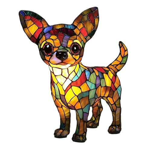 SWZEC Gartenstadl Leuchthund - handgefertigte Lampe, die Herzen erstrahlen lässt(Chihuahua) von SWZEC