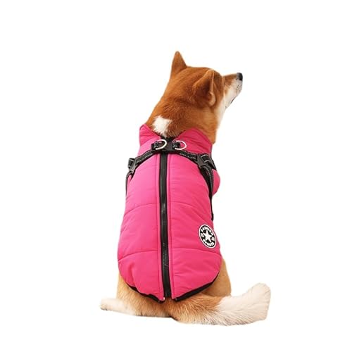 SWZEC Hundeliebling Wasserdichter Fleece Wintermantel (L,Pink) von SWZEC