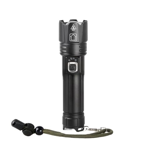 SWZEC Notfallpro Hochleistungs Taschenlampe 990.000 Lumen, 5 Modi, wasserdicht(Schwarzer Anzug Mit Batte) von SWZEC