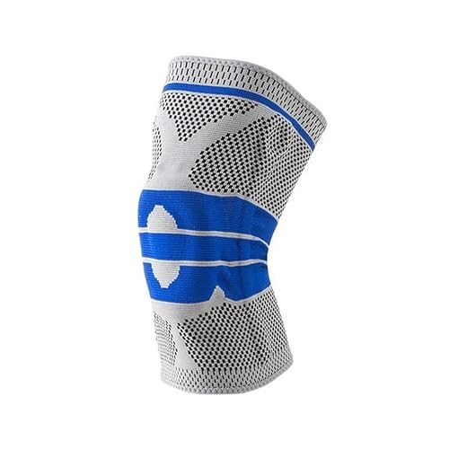 SWZEC Silikon Kniebandage mit Kompressionsunterstützung (Grau,XL) von SWZEC