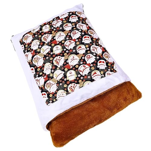 Wahre Katzenliebe Orthopädischer Katzenschlafsack (L,Plüsch Schwarz) von SWZEC