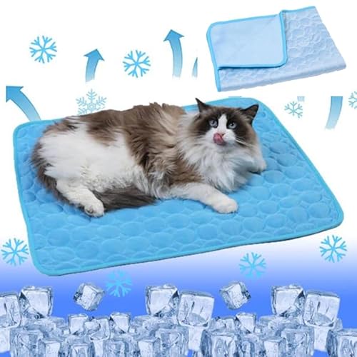 SWZEC hundeliebling pet cool v.3 Premium kühlmatte für Hunde,kühlmatte Katze,Cat Cool Premium Kühlmatte für Katzen (M 62X50,Blau1) von SWZEC