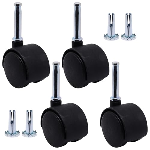 SWZHAI Kunststoffrollen, 4 Stück, M8 Grip Neck Stem Caster Wheels 3,8 cm, Schwarz Nylon Lenkrollen Ersatz für Möbel, Bürostuhl, Tisch, Schrank, Regal SWZHAI Kunststoffrollen, 4 Stück, M8 Grip Neck Stem Caster Wheels 3,8 cm, Schwarz Nylon Lenkrollen Ersatz für Möbel, Bürostuhl, Tisch, Schrank, Regal von SWZHAI