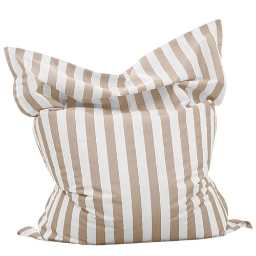 140 x 180 cm schwimmender Sitzsack for Pool, ohne Füllung – schwimmender Sitzsack for Pool – gestreift, Schwimmbecken, Floß, Liege, Strand, Segelboot, Schlafsofa(Light Khaki-Stripe) von SXBCyan