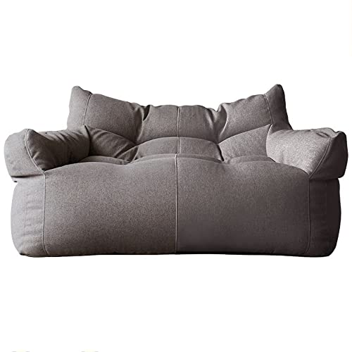SXBCyan Sitzsack-Stuhl, Baumwoll-Leinen-Sitzsack-Bezug, 2-Sitzer-Sitzsack-Sofa-Bezug, Ohne Füllmaterial, Bodensitz, Sitzsack-Couch, Pouf, Chaiselongue, Liege, Rahmenlose Möbel(Light Gray) von SXBCyan