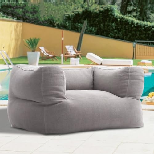 Sitzsack Ohne Füllstoff, 1-Sitzer, Chenille-Sitzsackbezug for Den Außenbereich, Schwimmbecken-Sessel, Strandclub-Sofa(SF-lightgrey) von SXBCyan