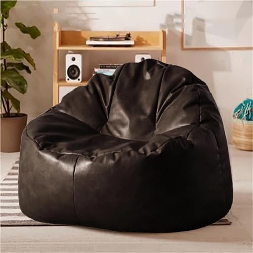 Sitzsack for Erwachsene, PU-Leder, Sitzsackbezug Ohne Füllstoff, Sitzsack-Pouf, Couch, Sofabezug, Lazy-Sessel, Bodensitzmöbel, Wohnzimmermöbel(Brown) von SXBCyan