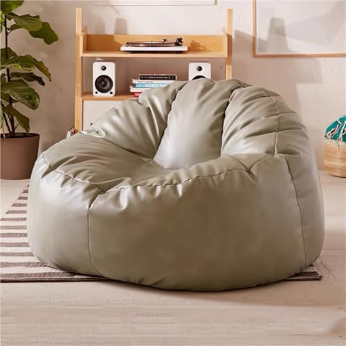 Sitzsack for Erwachsene, PU-Leder, Sitzsackbezug Ohne Füllstoff, Sitzsack-Pouf, Couch, Sofabezug, Lazy-Sessel, Bodensitzmöbel, Wohnzimmermöbel(Coffee) von SXBCyan