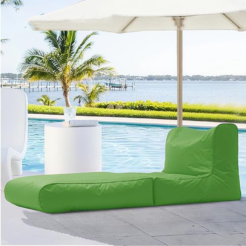 Sitzsackbezug Mit Doppeltem Verwendungszweck For Den Außenbereich, Schwimmbeckenliege, Klappbares Schlafsofa, Wasserdicht, Oxford-Chaiselongue-Pouf-Bezug Ohne Füllmaterial, Garten, Strand(Dark green) von SXBCyan