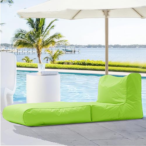 Sitzsackbezug Mit Doppeltem Verwendungszweck For Den Außenbereich, Schwimmbeckenliege, Klappbares Schlafsofa, Wasserdicht, Oxford-Chaiselongue-Pouf-Bezug Ohne Füllmaterial, Garten, Strand(Lemon) von SXBCyan
