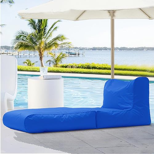 Sitzsackbezug Mit Doppeltem Verwendungszweck For Den Außenbereich, Schwimmbeckenliege, Klappbares Schlafsofa, Wasserdicht, Oxford-Chaiselongue-Pouf-Bezug Ohne Füllmaterial, Garten, Strand(Sea blue) von SXBCyan