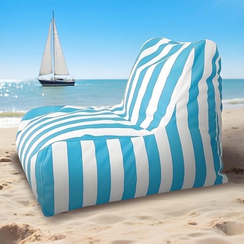 Sitzsäcke Schwimmender Sitzsack For Pool Ohne Füllung – Schwimmender Sitzsack For Pool – Bequemer Großer Sitzsack For Drinnen Und Draußen – Gestreifter Sitzsack For Den Strand Im Freien, Sitzsack, Sch von SXBCyan