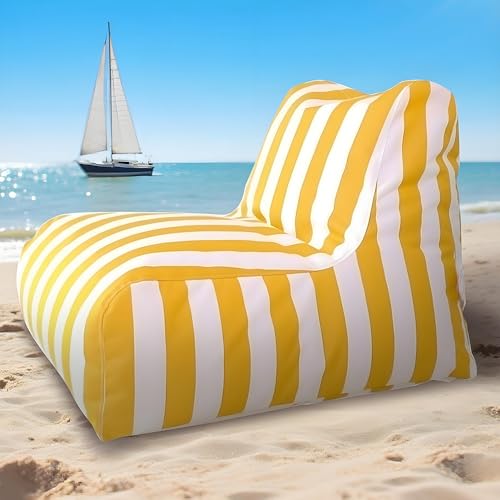 Sitzsäcke Schwimmender Sitzsack For Pool Ohne Füllung – Schwimmender Sitzsack For Pool – Bequemer Großer Sitzsack For Drinnen Und Draußen – Gestreifter Sitzsack For Den Strand Im Freien, Sitzsack, Sch von SXBCyan