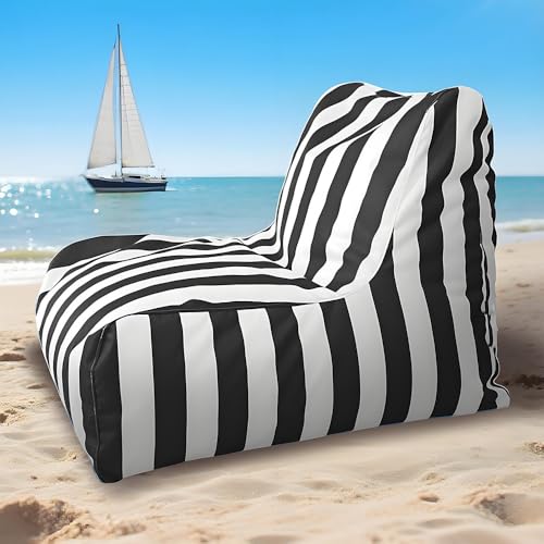 Sitzsäcke Schwimmender Sitzsack For Pool Ohne Füllung – Schwimmender Sitzsack For Pool – Bequemer Großer Sitzsack For Drinnen Und Draußen – Gestreifter Sitzsack For Den Strand Im Freien, Sitzsack, Sch von SXBCyan