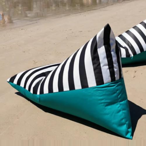 Wasserdichter Sitzsack Ohne Füllmaterial, wasserdichte Sitzsackhülle for Den Außenbereich, Schwimmender Sitzsack-Pouf-Stuhl for Schwimmbecken for Strand Salon(Black-baoblue) von SXBCyan