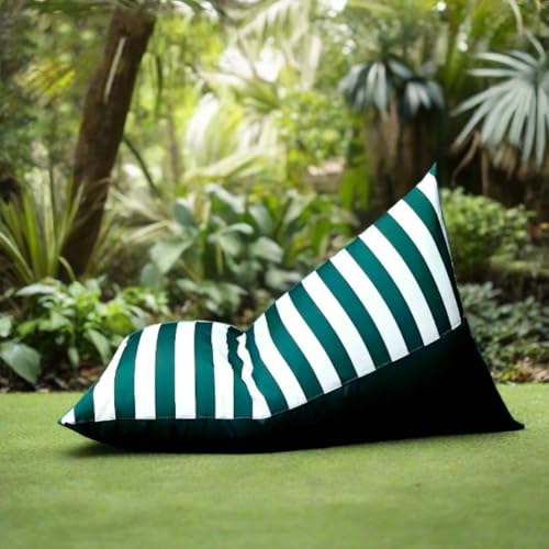 Wasserdichter Sitzsack Ohne Füllmaterial, wasserdichte Sitzsackhülle for Den Außenbereich, Schwimmender Sitzsack-Pouf-Stuhl for Schwimmbecken for Strand Salon(Dark Green-Black) von SXBCyan