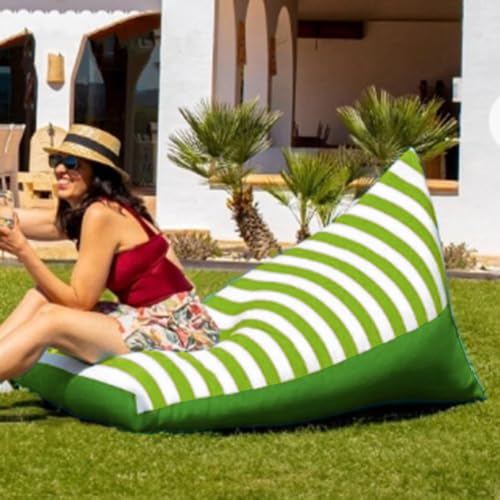 Wasserdichter Sitzsack Ohne Füllmaterial, wasserdichte Sitzsackhülle for Den Außenbereich, Schwimmender Sitzsack-Pouf-Stuhl for Schwimmbecken for Strand Salon(Liggreen-DarkGreen) von SXBCyan