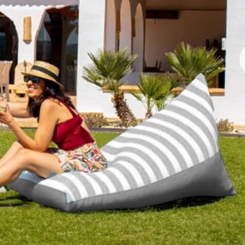 Wasserdichter Sitzsack Ohne Füllmaterial, wasserdichte Sitzsackhülle for Den Außenbereich, Schwimmender Sitzsack-Pouf-Stuhl for Schwimmbecken for Strand Salon(Lightgrey-lightgrey) von SXBCyan