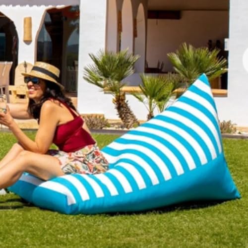 Wasserdichter Sitzsack Ohne Füllmaterial, wasserdichte Sitzsackhülle for Den Außenbereich, Schwimmender Sitzsack-Pouf-Stuhl for Schwimmbecken for Strand Salon(SkyBlue-SkyBlue) von SXBCyan