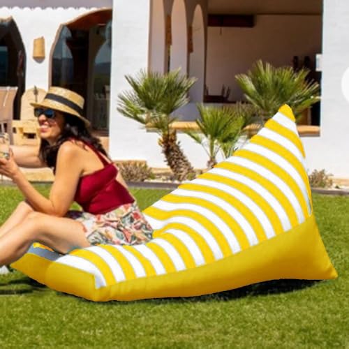 Wasserdichter Sitzsack Ohne Füllmaterial, wasserdichte Sitzsackhülle for Den Außenbereich, Schwimmender Sitzsack-Pouf-Stuhl for Schwimmbecken for Strand Salon(Yellow-Yellow) von SXBCyan