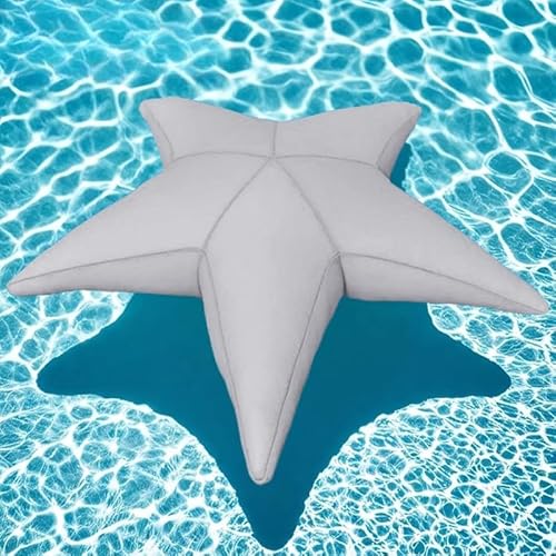 Wasserdichter Sitzsack Ohne Füllmaterial for Den Außenbereich/zu Hause, Schwimmt Wiederverwendbarer Sitzsack for Schwimmen, Netzgewebe, Seastar-Sitzsackbezug(Silvery,L-140cm-empty Cover) von SXBCyan