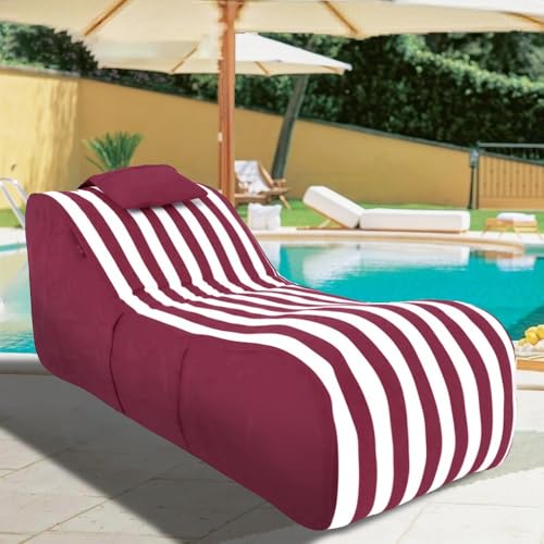 wasserdichte Sitzsäcke for Den Außenbereich for Erwachsene – Schwimmender Sitzsack for Den Pool – Wiederverwendbarer Sitzsack for Schwimmen Ohne Füllmaterial, Garten, Strand, Camp(Red) von SXBCyan