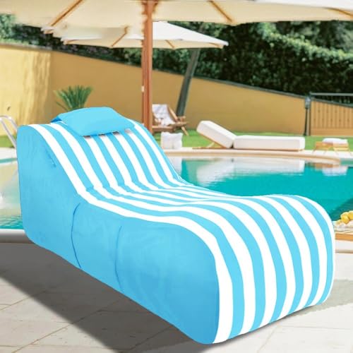 wasserdichte Sitzsäcke for Den Außenbereich for Erwachsene – Schwimmender Sitzsack for Den Pool – Wiederverwendbarer Sitzsack for Schwimmen Ohne Füllmaterial, Garten, Strand, Camp(SkyBlue) von SXBCyan
