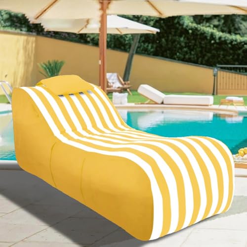 wasserdichte Sitzsäcke for Den Außenbereich for Erwachsene – Schwimmender Sitzsack for Den Pool – Wiederverwendbarer Sitzsack for Schwimmen Ohne Füllmaterial, Garten, Strand, Camp(Yellow) von SXBCyan