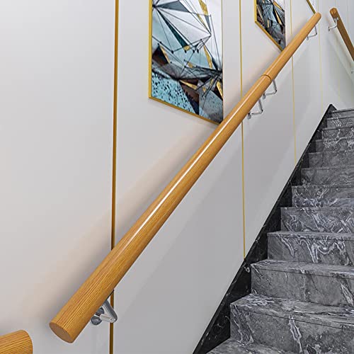 30cm-450cm Holz handlauf Komplettset Treppenhandlauf Holzgeländer Anti-Rutsch-Treppengeländer mit Metallhalterung für Sicherheitstreppen im Innen- und Außenbereich (Size : 90cm) von SXBHDM