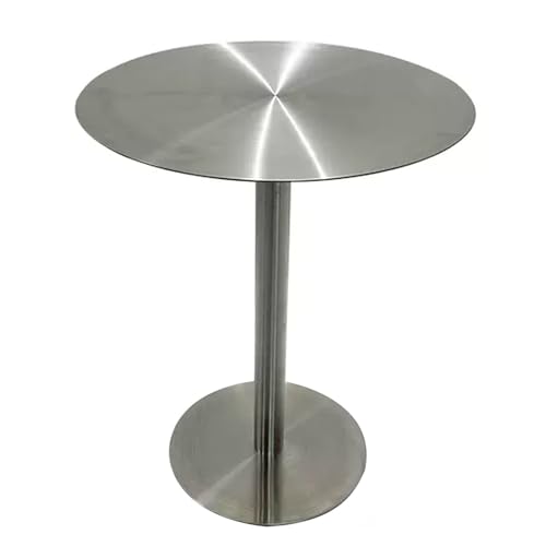 Runder Bartisch, hoher Tisch, Theken-Bistro-Pub-Tische aus rostfreiem Stahl für den Außenbereich, runder Cocktailtisch, Küchenthekenhöhe, Esstisch, hoher Beistelltisch (Size : 60x60x105cm) von SXBHDM