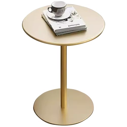 Runder Cocktail-Bartisch mit Metallsockel, Beistelltisch, Kleiner Beistelltisch, hoher Nachttisch, Couchtisch, Beistelltisch für Wohnzimmer, Restaurant, Bistrotisch, Gold (Size : 48x48x72cm) von SXBHDM