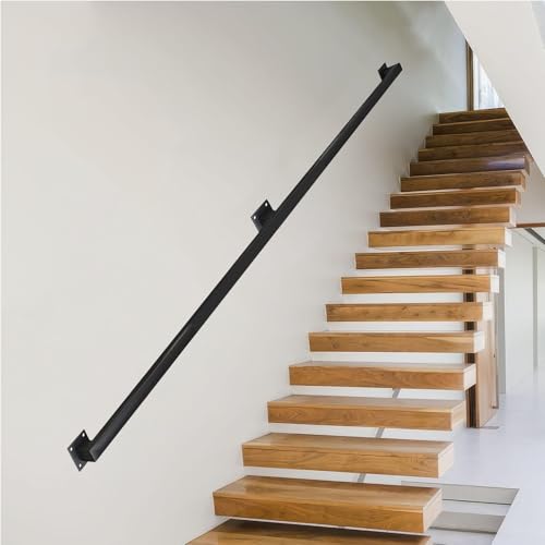 Schwarzer Treppenhandlauf 1m 150cm 180cm 2m 250cm 3m 3.5m 4m Treppengeländer aus Schmiedeeisen für den Innen und Außenbereich Sicherheitshaltegriff zur Wandmontage für Loft-Villa-Dekorationen(390cm) Schwarzer Treppenhandlauf 1m 150cm 180cm 2m 250cm 3m 3.5m 4m Treppengeländer aus Schmiedeeisen für den Innen und Außenbereich Sicherheitshaltegriff zur Wandmontage für Loft-Villa-Dekorationen(390cm) von SXBHDM