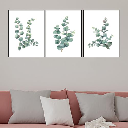 Botanical Wall Art 3er Set Ungerahmte Drucke Eukalyptus Botanische Wandkunst Set Boho Pflanze Wanddekoration Wohnzimmer Schlafzimmer Poster Home Decor für Hotel Restaurant Hängende Malerei 30x40cm von SXCCNW
