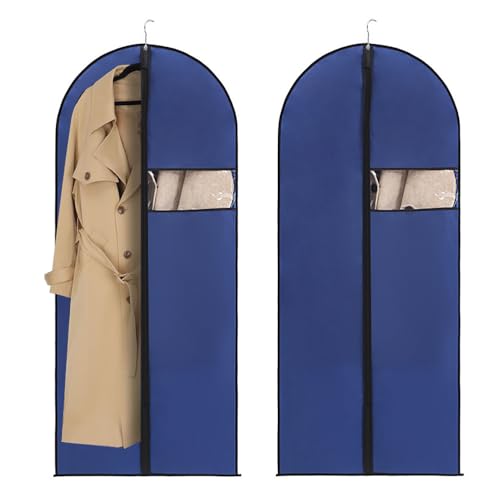 Kleidersack, 2 Stück Kleidersack Anzug, Kleiderhüllen Abdeckung mit Reißverschluss für Kleider Mäntel Sakkos Hemden Abendkleider Anzugsack Aufbewahrung Premium kleidersäcke 120 x 60 cm Dunkelblau Kleidersack, 2 Stück Kleidersack Anzug, Kleiderhüllen Abdeckung mit Reißverschluss für Kleider Mäntel Sakkos Hemden Abendkleider Anzugsack Aufbewahrung Premium kleidersäcke 120 x 60 cm Dunkelblau von SXCCNW