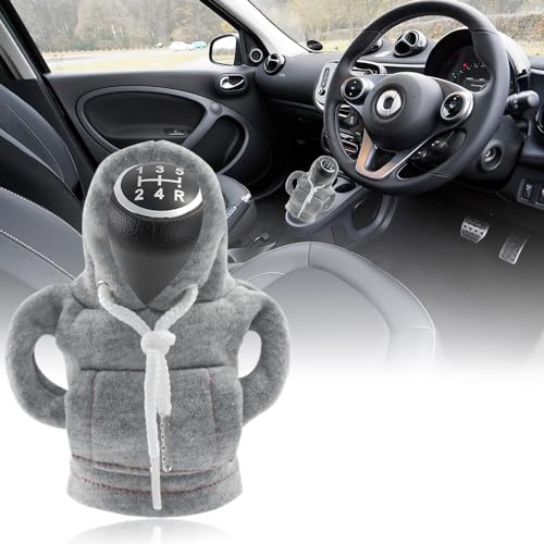 SXCCNW Auto Schaltknauf Abdeckung, Schaltknauf Abdeckung, Schaltknauf überzug Schaltknauf Hoodie Abdeckung Car Shifter Hoodie für Auto Schalthebel Dekoration 15 x 13 cm Grau von SXCCNW