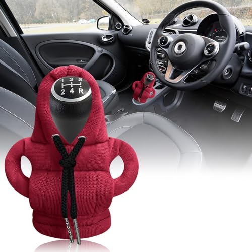 SXCCNW Auto Schaltknauf Abdeckung, Schaltknauf Abdeckung, Schaltknauf überzug Schaltknauf Hoodie Abdeckung Car Shifter Hoodie für Auto Schalthebel Dekoration 15 x 13 cm Rot von SXCCNW