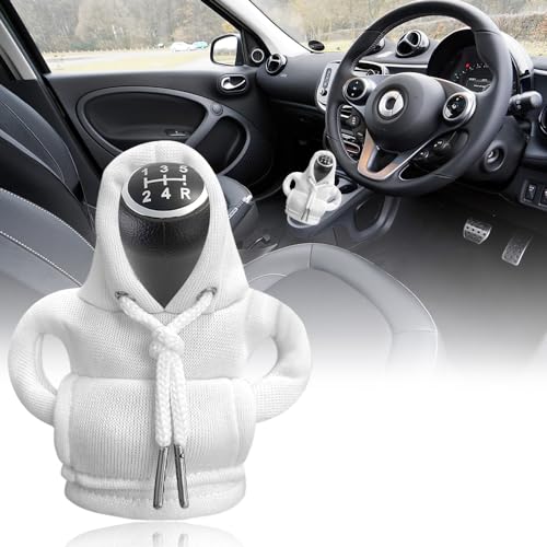 SXCCNW Auto Schaltknauf Abdeckung, Schaltknauf Abdeckung, Schaltknauf überzug Schaltknauf Hoodie Abdeckung Car Shifter Hoodie für Auto Schalthebel Dekoration 15 x 13 cm Weiß von SXCCNW