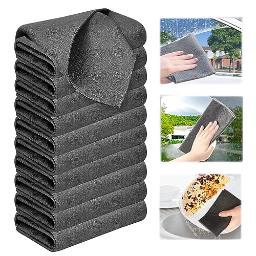 SXCCNW 16 Stück Magisches Reinigungstuch, Verdicktes Magisches Reinigungstuch 30 x 30 cm Wiederverwendbaren Mikrofasertücher Reinigungstücher für Autos Küche Glas Badezimmer Grauschwarz SXCCNW 16 Stück Magisches Reinigungstuch, Verdicktes Magisches Reinigungstuch 30 x 30 cm Wiederverwendbaren Mikrofasertücher Reinigungstücher für Autos Küche Glas Badezimmer Grauschwarz von SXCCNW