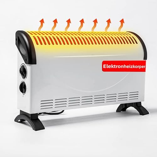 Abnehmbarer tragbarer Heißluftheizung 52 x 16 x 33 cm (L x B x H) 1800 W weiß silber elegante elektrische Heizung energiesparende Heizlüfter große Fläche bis 35 m2 von SXCDD