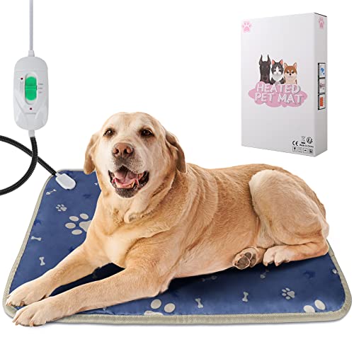 Medium Haustier Heizkissen für Katzen und Hunde Größe M Elektrisches Heizkissen mit Einstellbarer Temperatur Schnur mit Anti-Bissschlauch 40x65cm von SXCDD