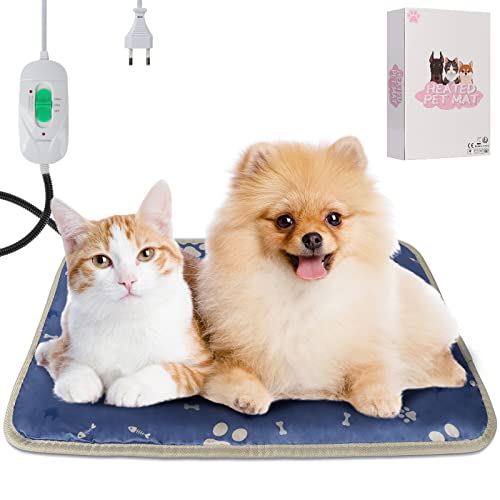 SXCDD Elektrisches Heizkissen für kleine Haustiere S Heizkissen für Hunde und Katzen 60cm x 35cm mit Timer und Heizkissen Widerstandsfähiges Kabel von 35 bis 40 cm von SXCDD